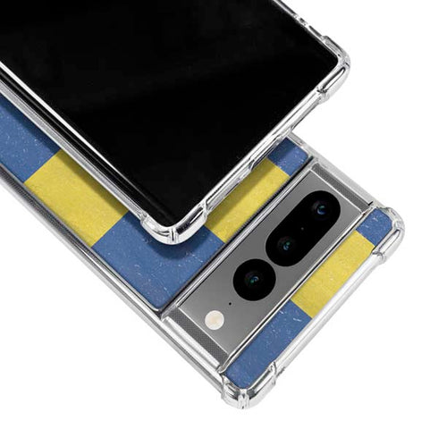 Sweden Flag Distressed Google Pixel 7 Pro Clear Case